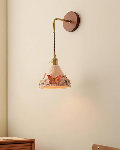 Butterfly Garden Ceramic Wall Lamp - Loonglight