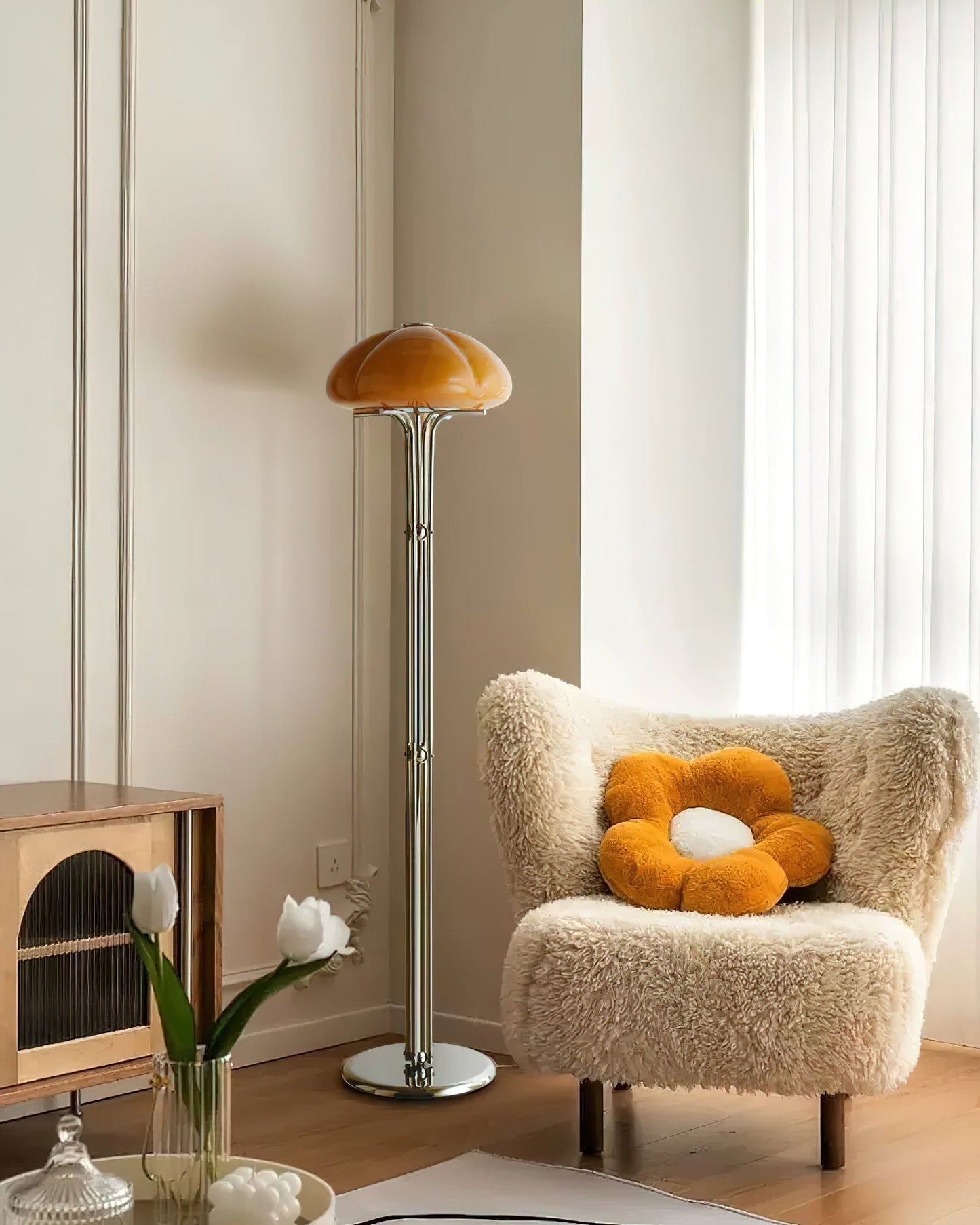 Cato Glass Floor Lamp - Loonglight