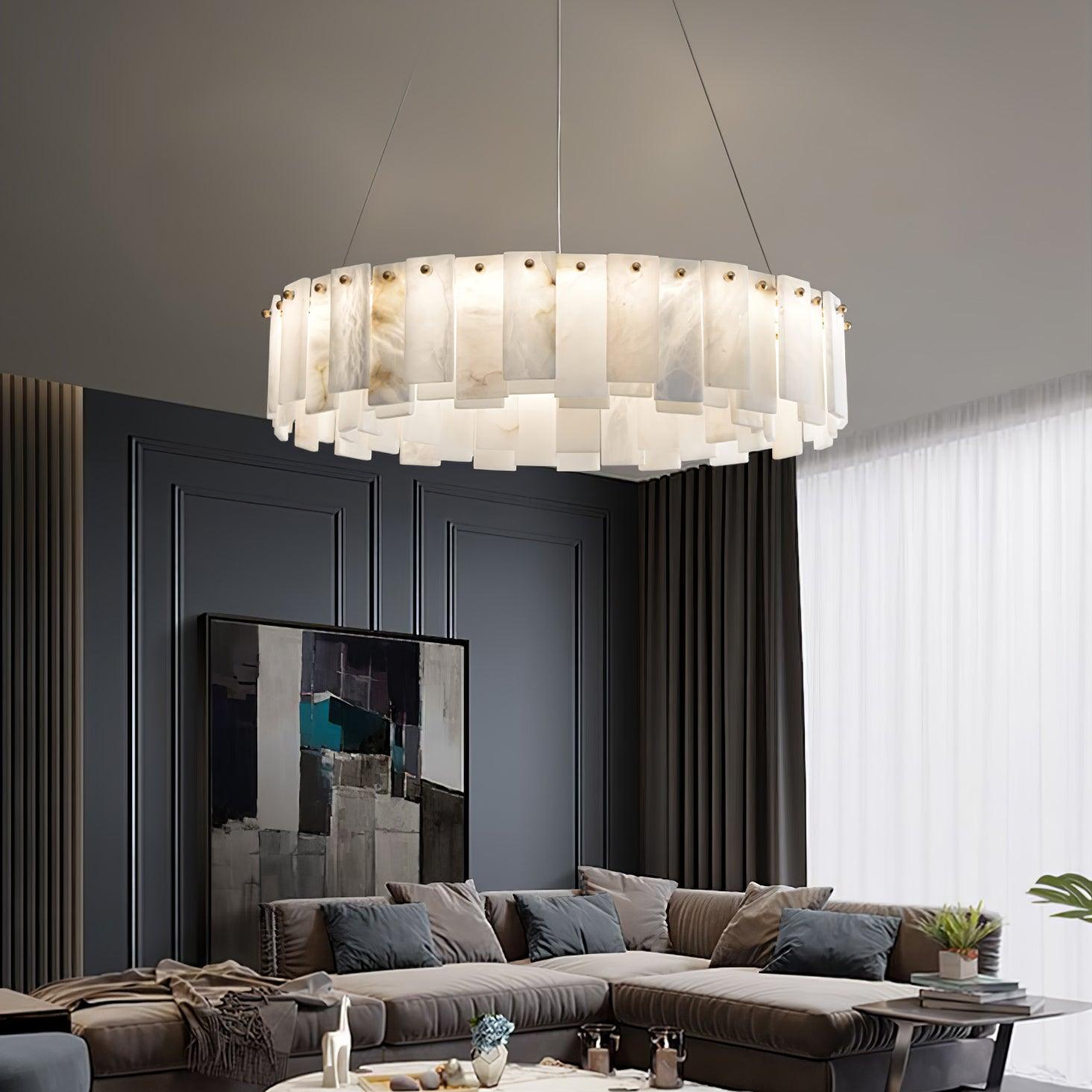 Celestial Alabaster Round Chandelier - Loonglight