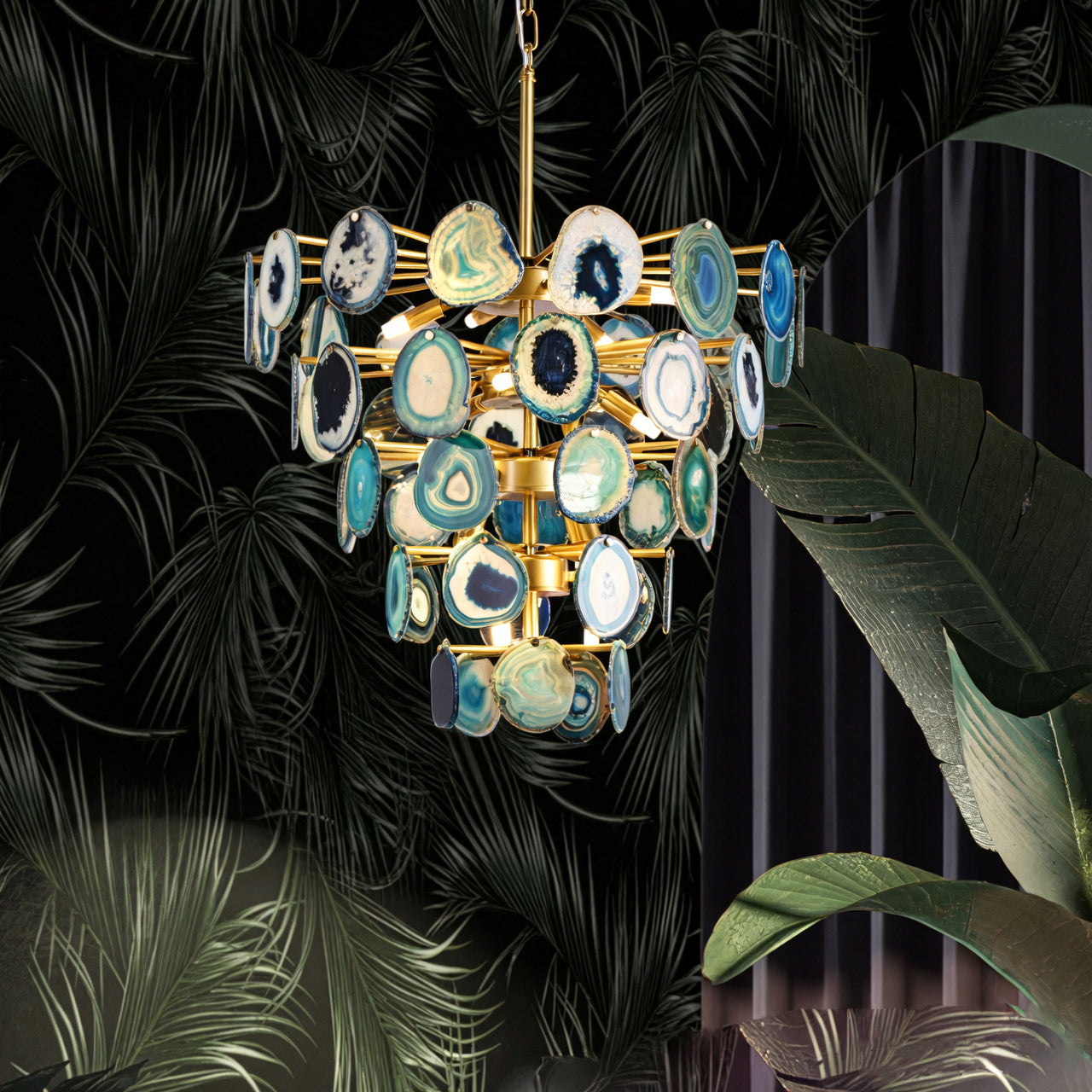 Jeweled Agate Branch Chandelier