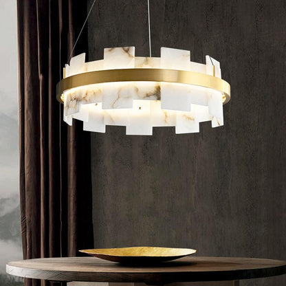 Alabaster Halo Chandelier - Loonglight