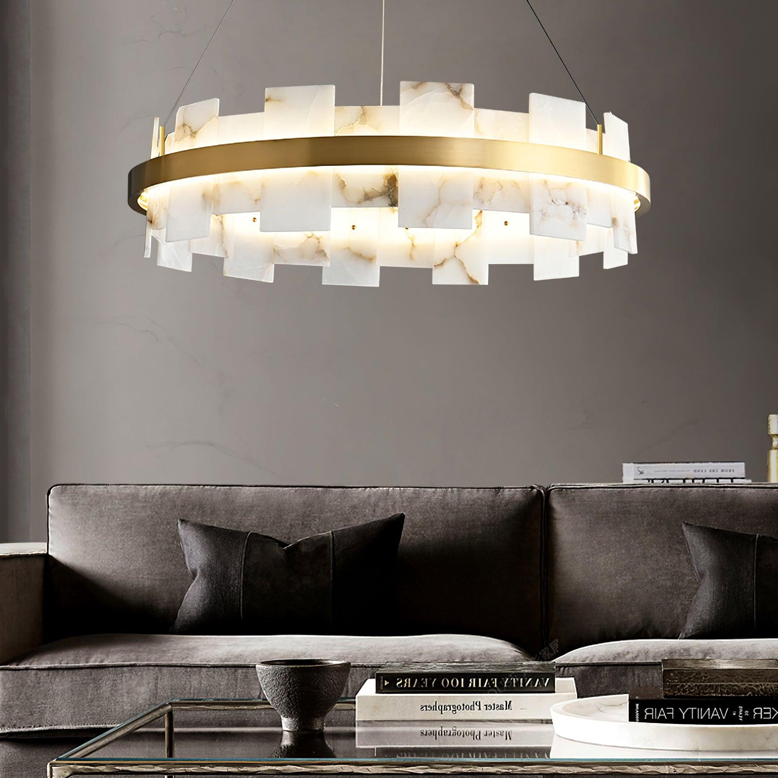 Alabaster Halo Chandelier - Loonglight