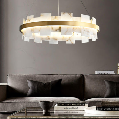 Alabaster Halo Chandelier - Loonglight