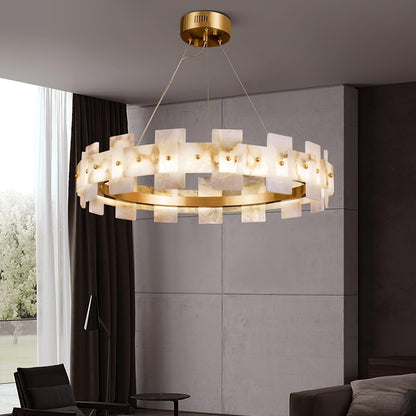 Alabaster Halo Chandelier - Loonglight