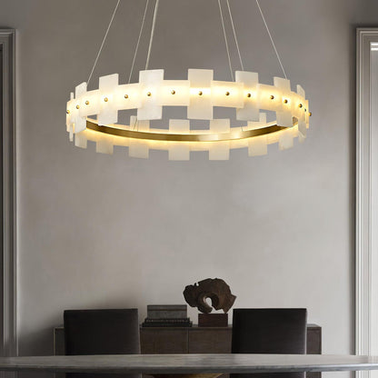 Alabaster Halo Chandelier - Loonglight