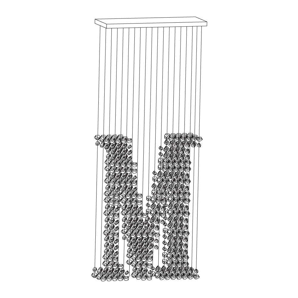 Charcoal Stones Chandeliers M to R - Loonglight