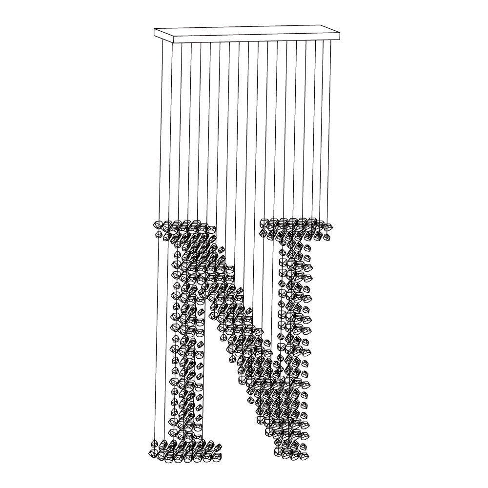 Charcoal Stones Chandeliers M to R - Loonglight