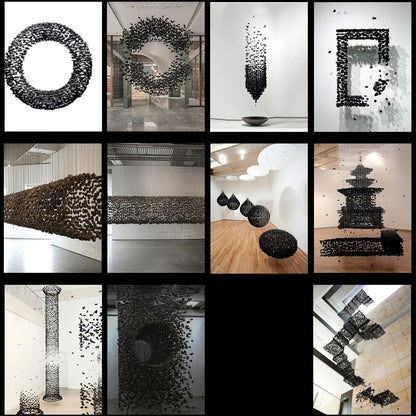 Hourglass Charcoal Stones Chandelier - Loonglight