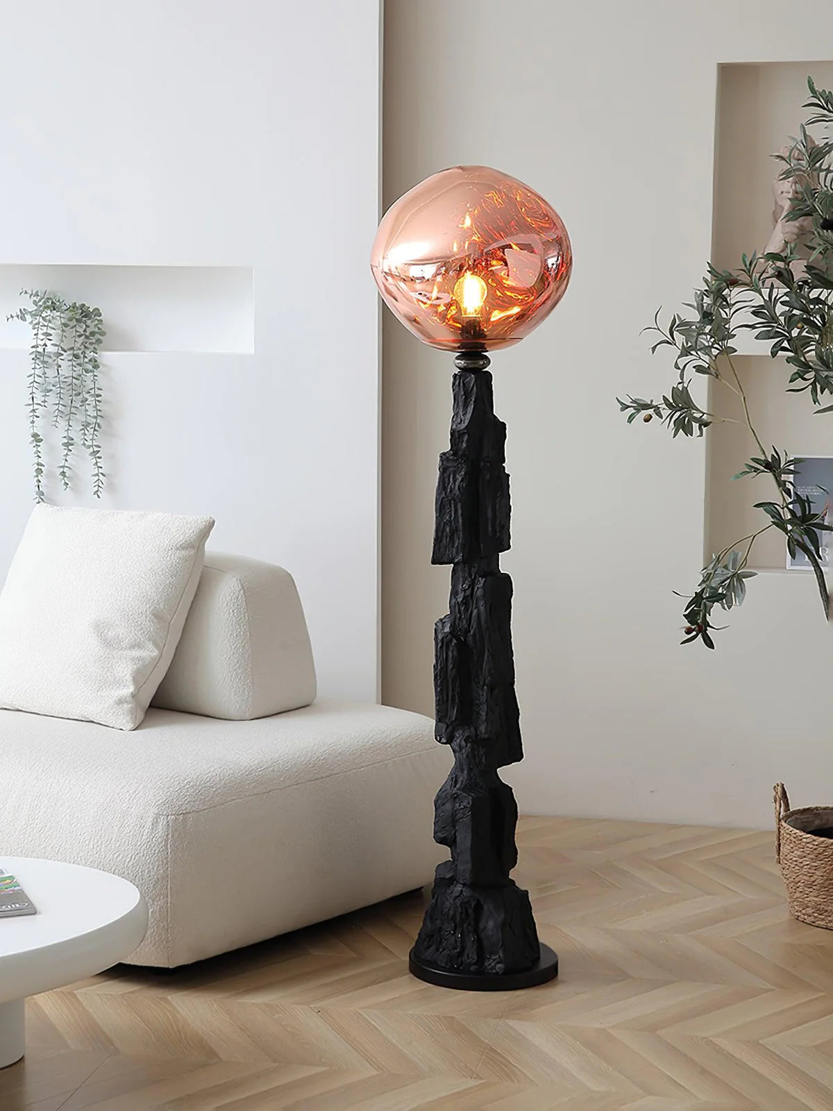 Charcoal Lava Floor Lamp - Loonglight