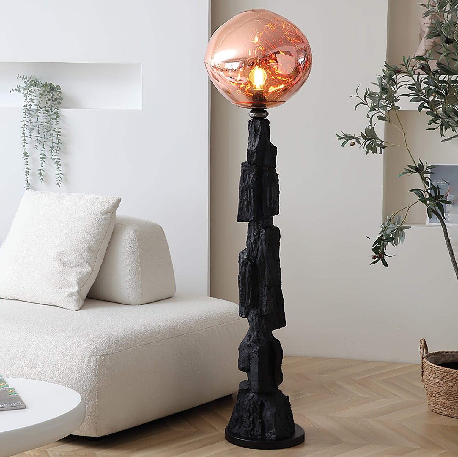 Charcoal Lava Floor Lamp - Loonglight