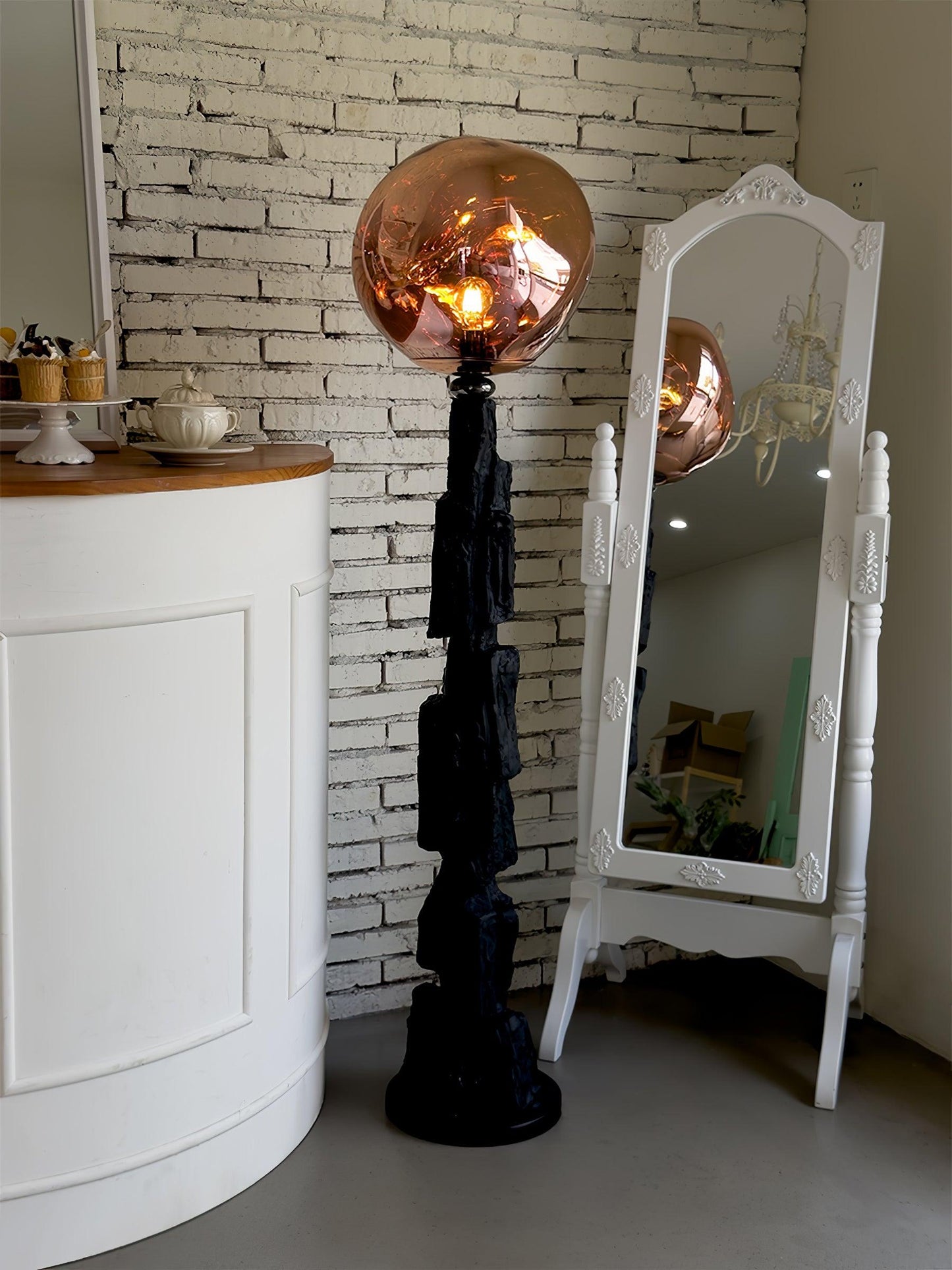 Charcoal Lava Floor Lamp - Loonglight