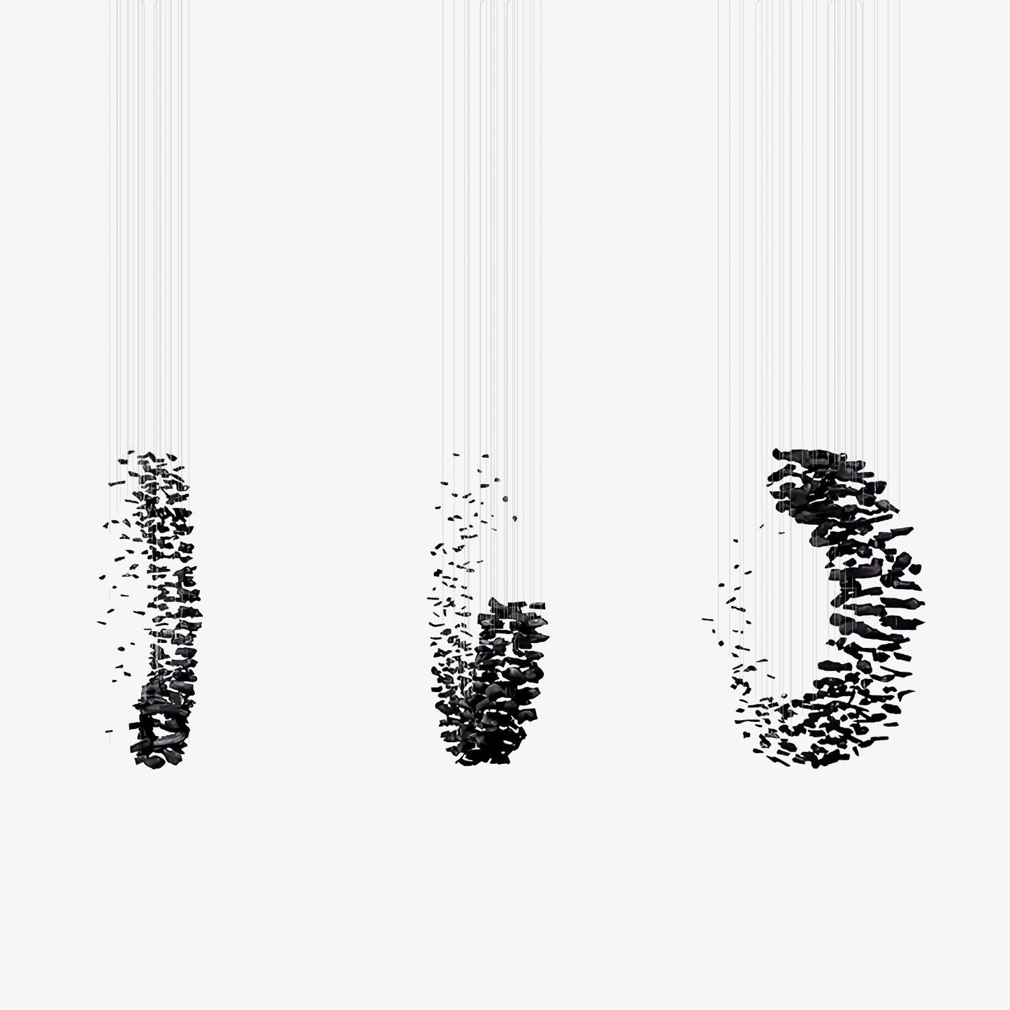 Hourglass Charcoal Stones Chandelier - Loonglight