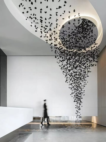 Hourglass Charcoal Stones Chandelier - Loonglight