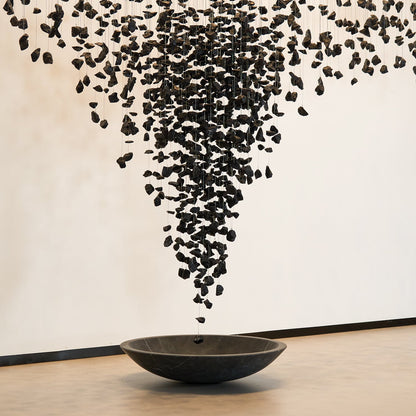 Hourglass Charcoal Stones Chandelier - Loonglight