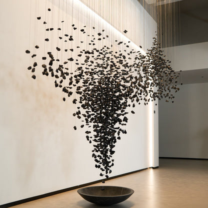 Hourglass Charcoal Stones Chandelier - Loonglight