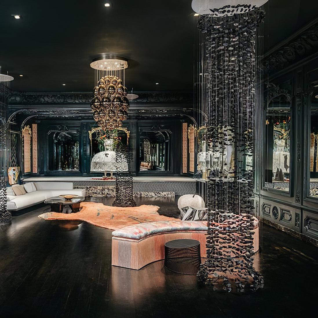 Charcoal Stones Chandeliers M to R - Loonglight