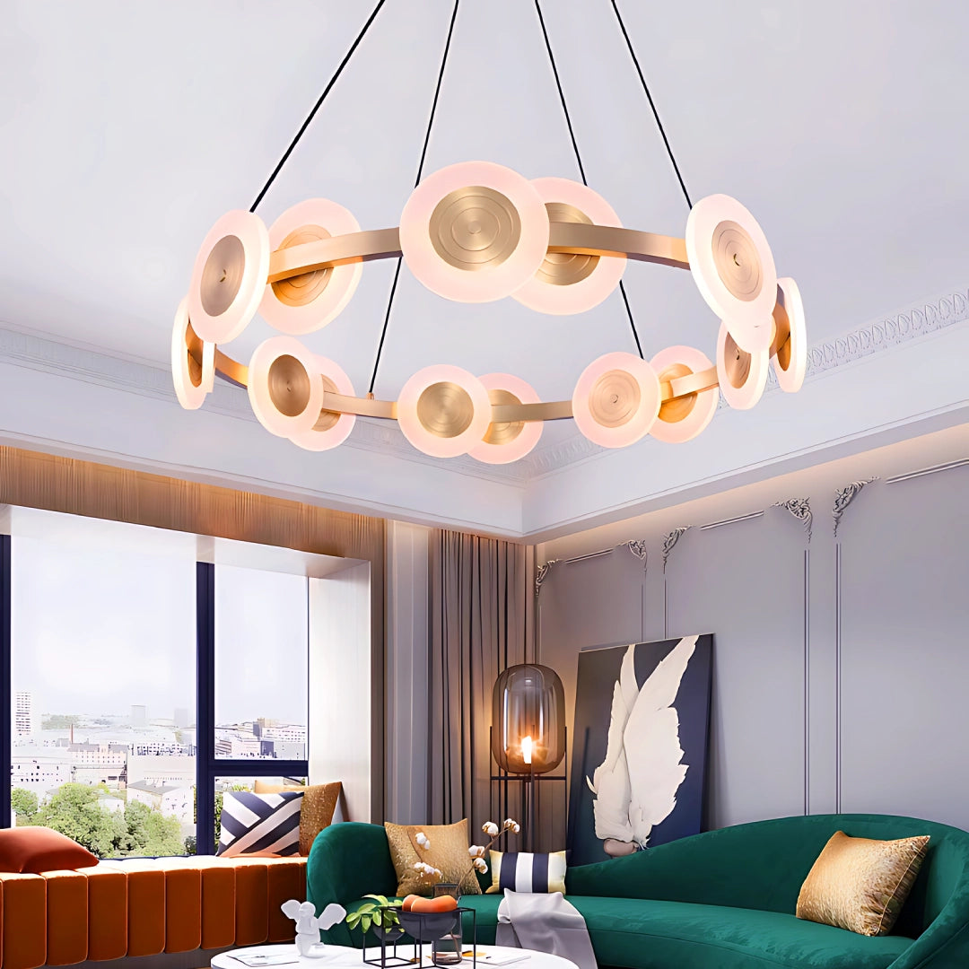 Circular Optical Disc Chandelier