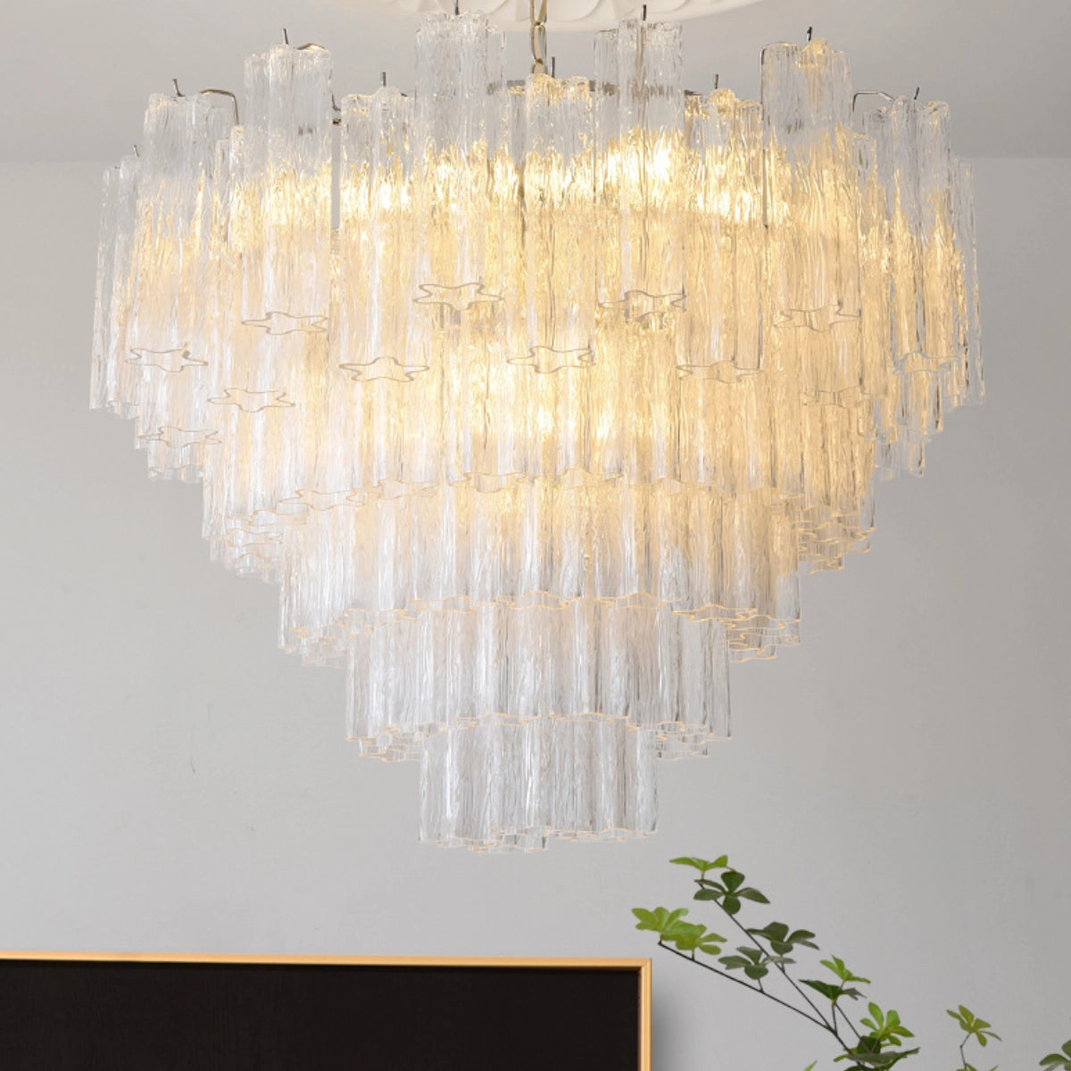 Clear Floral Tube Chandelier - Loonglight
