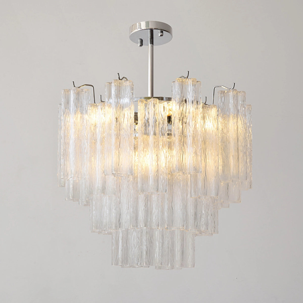 Clear Floral Tube Chandelier - Loonglight