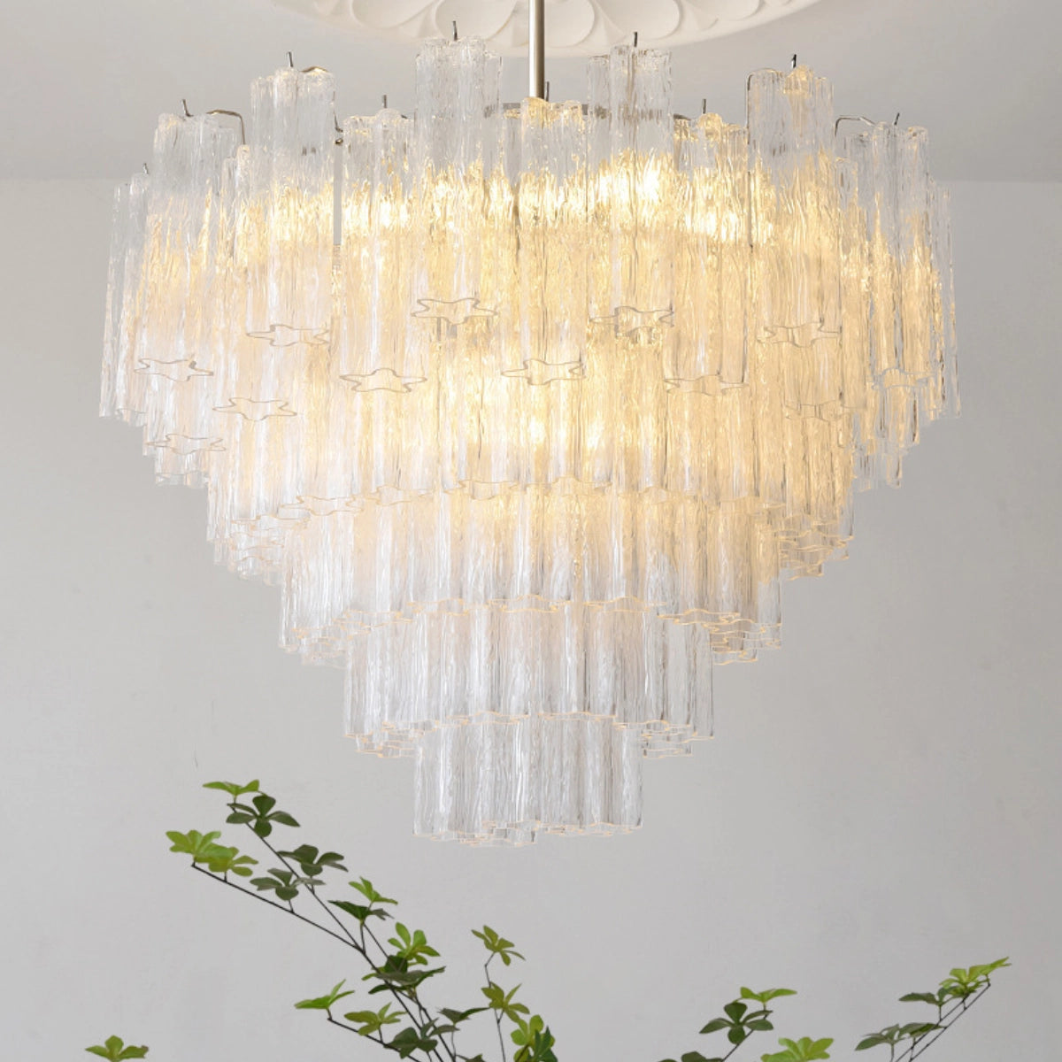 Clear Floral Tube Chandelier - Loonglight