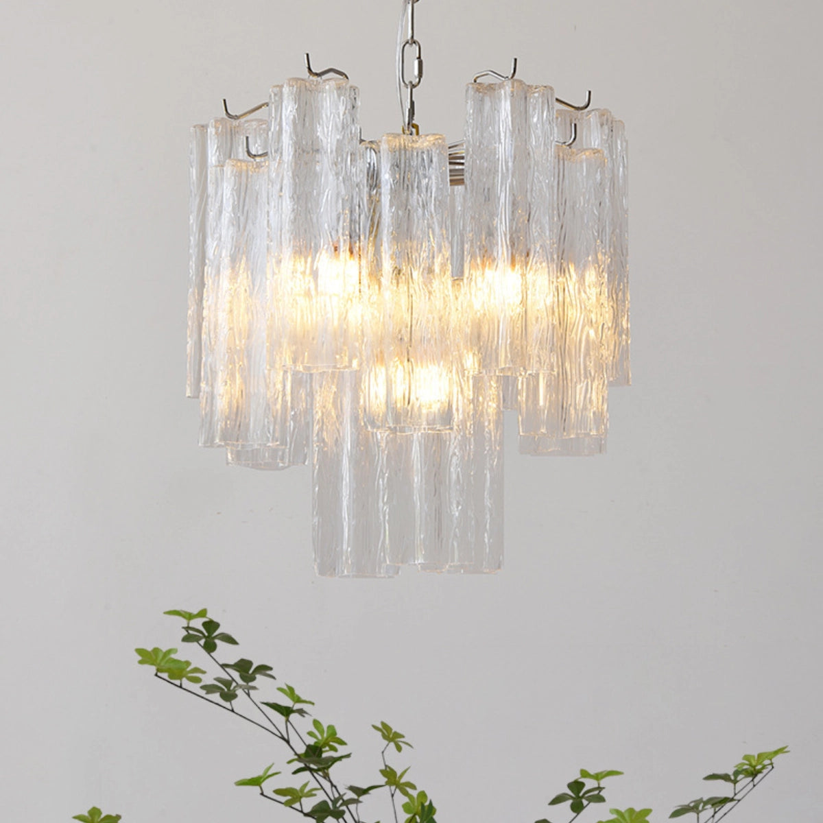 Clear Floral Tube Chandelier - Loonglight