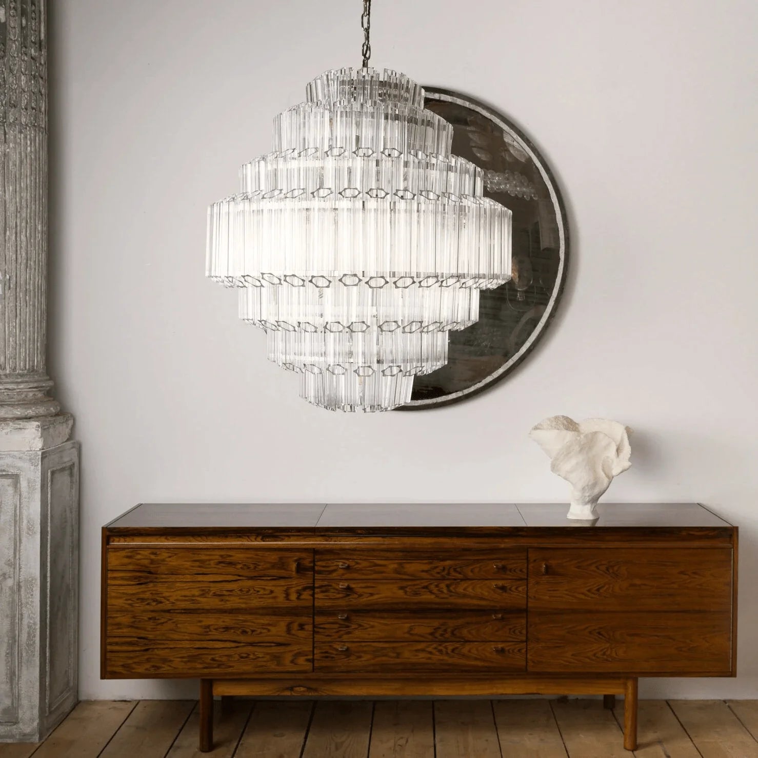 Clear Hive Murano Glass Chandelier - Loonglight