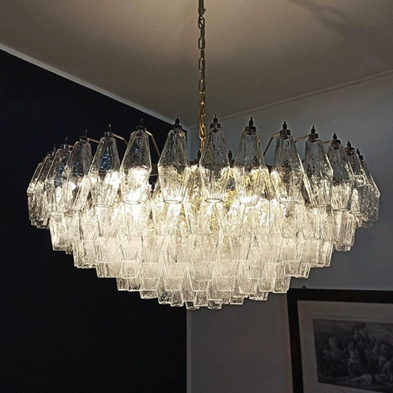Clear Prism Murano Chandelier - Loonglight