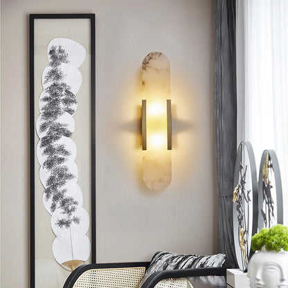 Contemporary Alabaster Wall Light - Loonglight