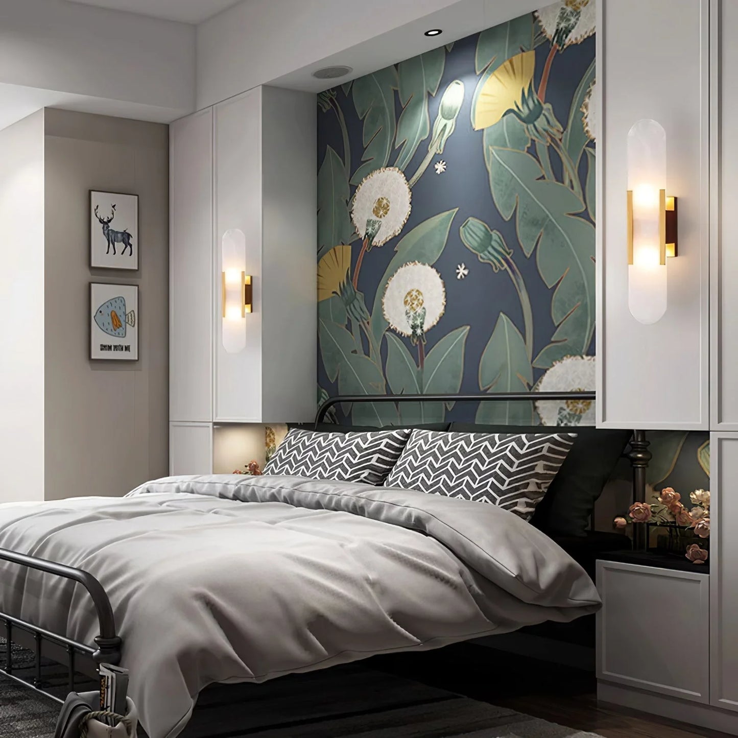 Contemporary Alabaster Wall Light - Loonglight