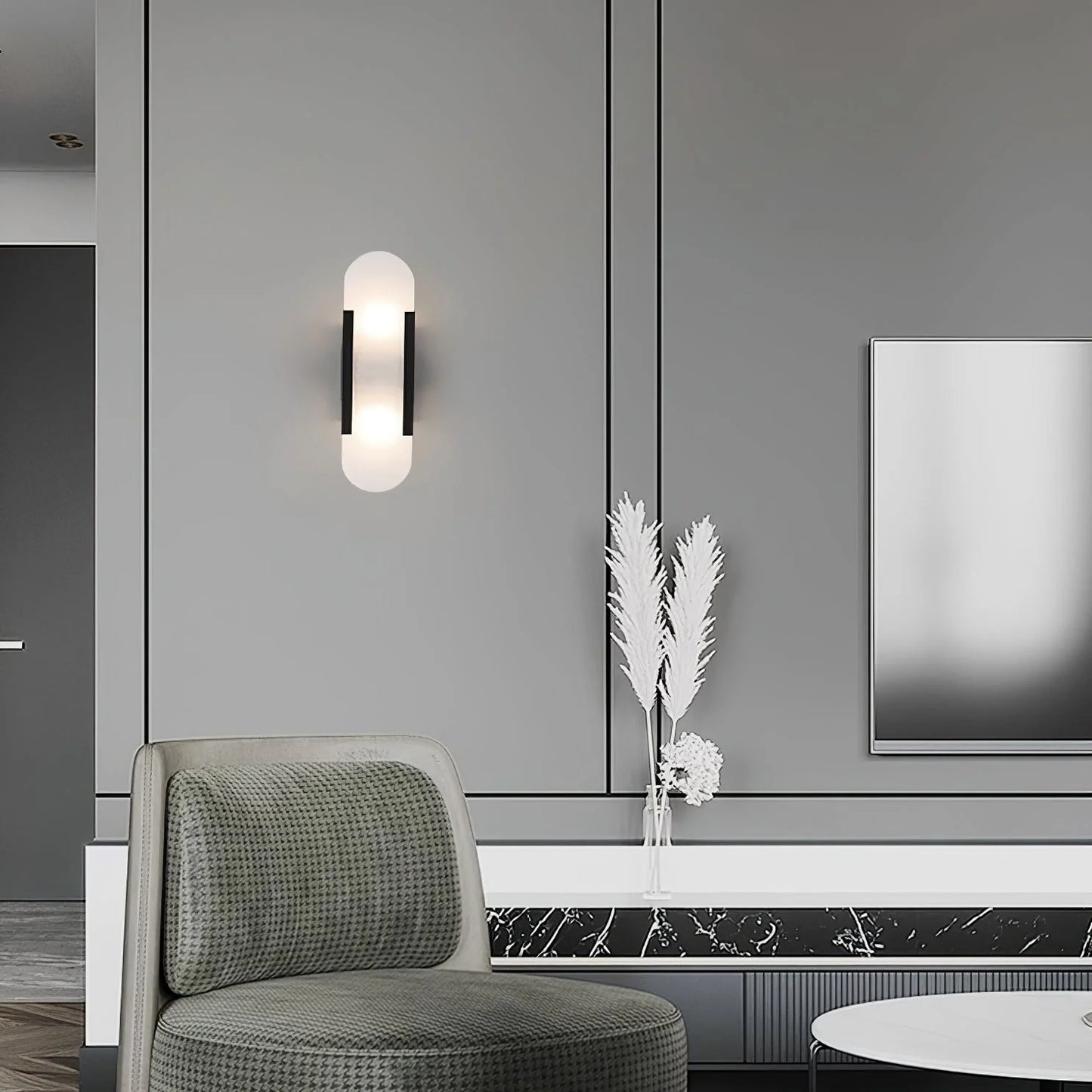 Contemporary Alabaster Wall Light - Loonglight