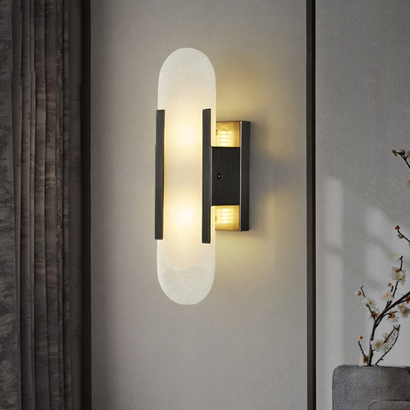 Contemporary Alabaster Wall Light - Loonglight