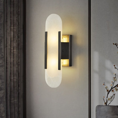 Contemporary Alabaster Wall Light - Loonglight