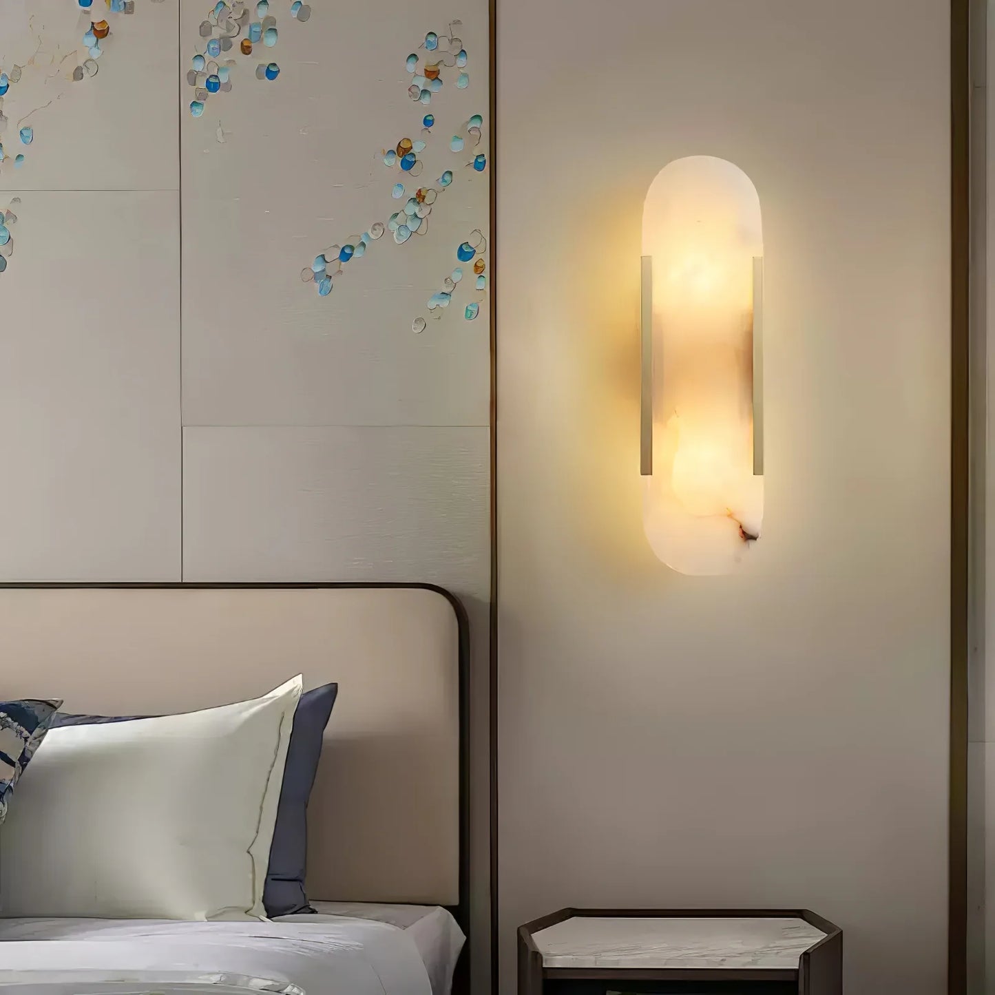 Contemporary Alabaster Wall Light - Loonglight