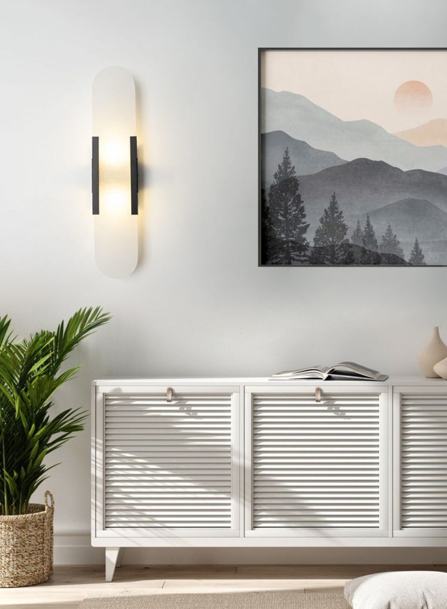 Contemporary Alabaster Wall Light - Loonglight