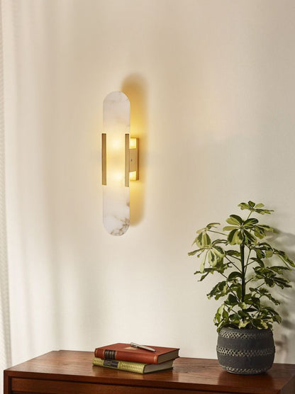Contemporary Alabaster Wall Light - Loonglight