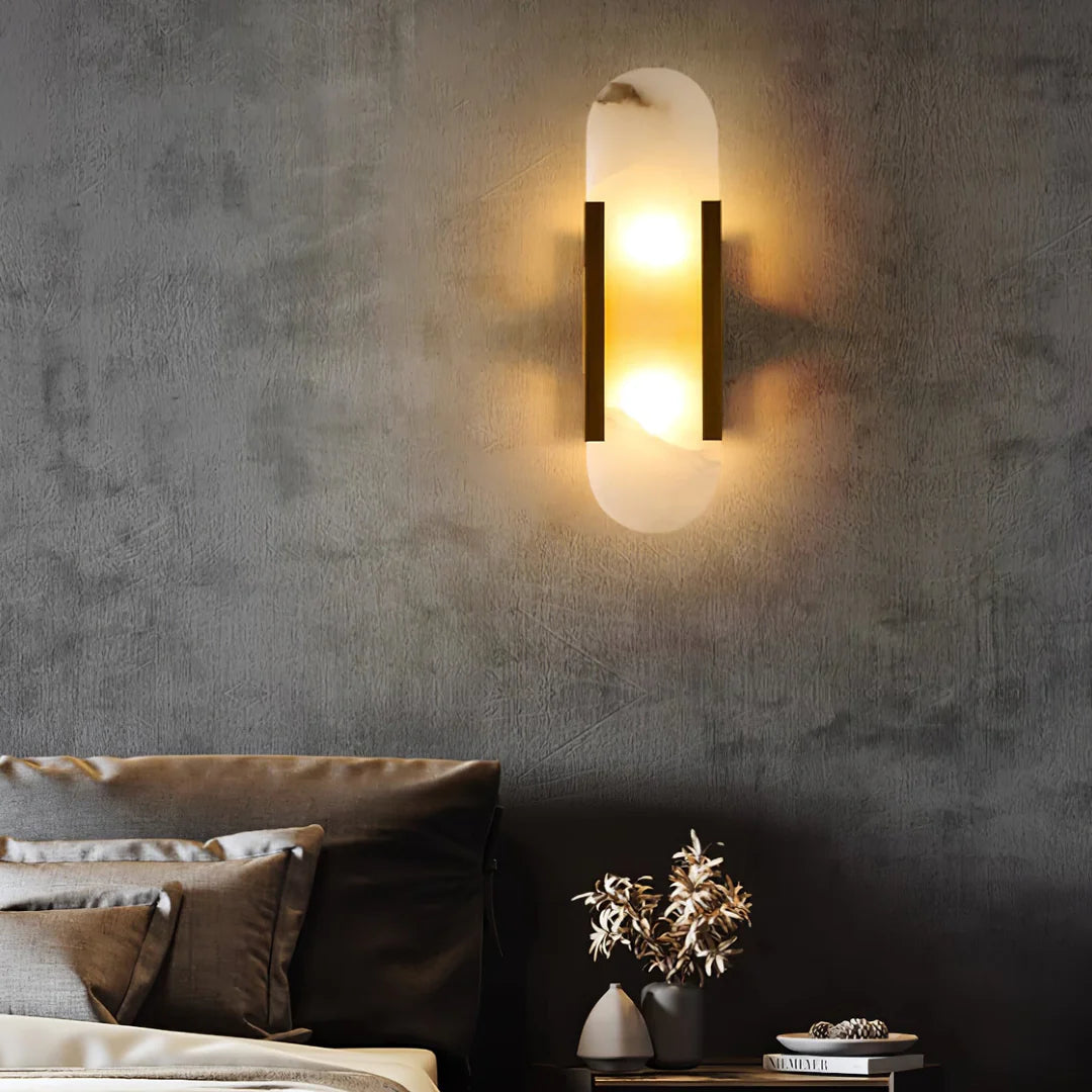 Contemporary Alabaster Wall Light - Loonglight