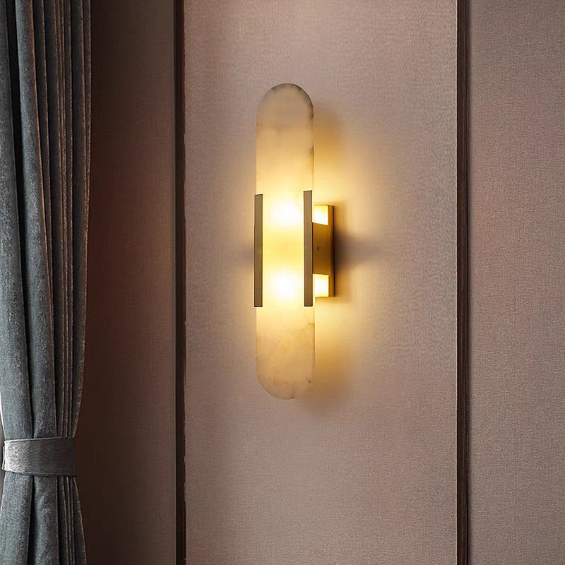 Contemporary Alabaster Wall Light - Loonglight