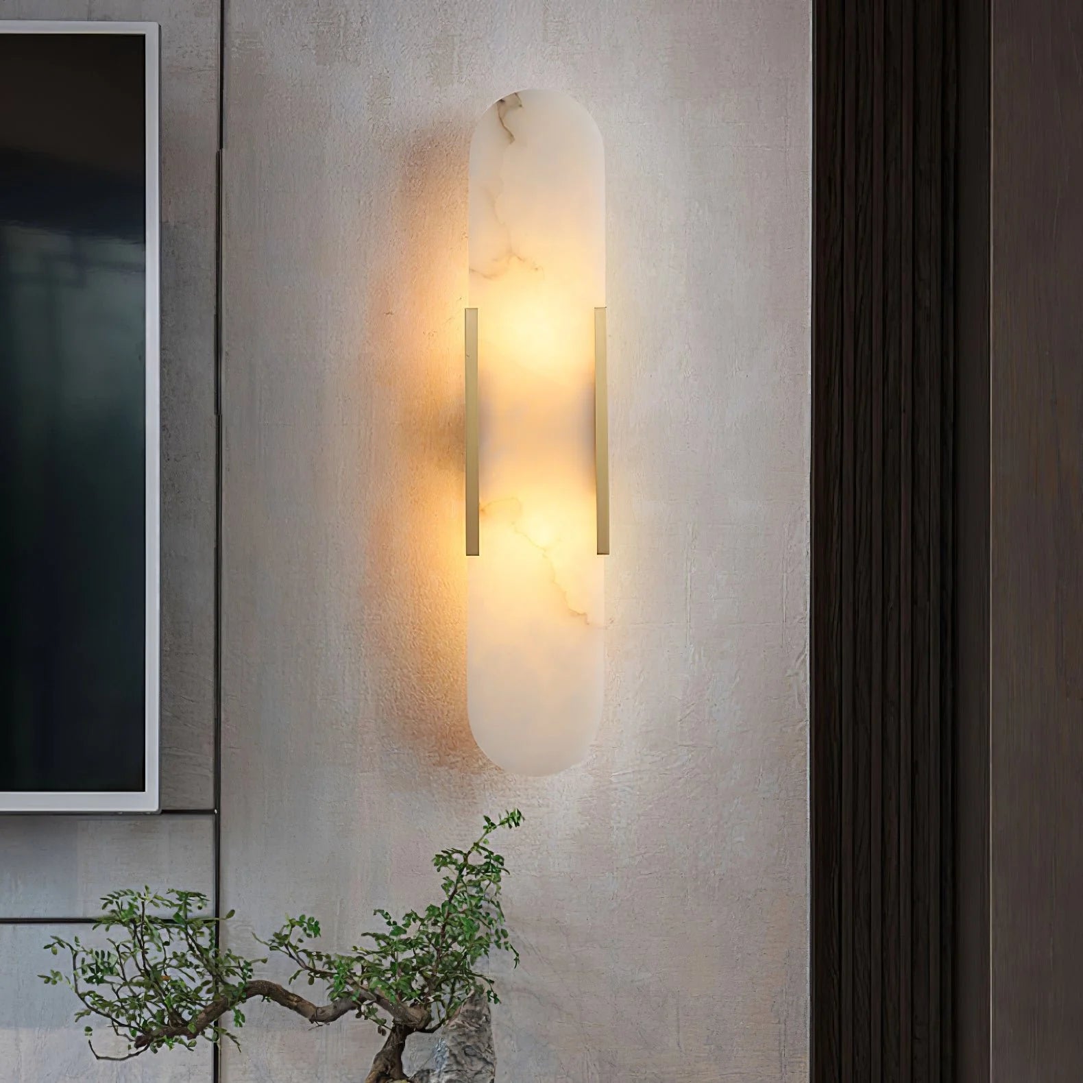 Contemporary Alabaster Wall Light - Loonglight