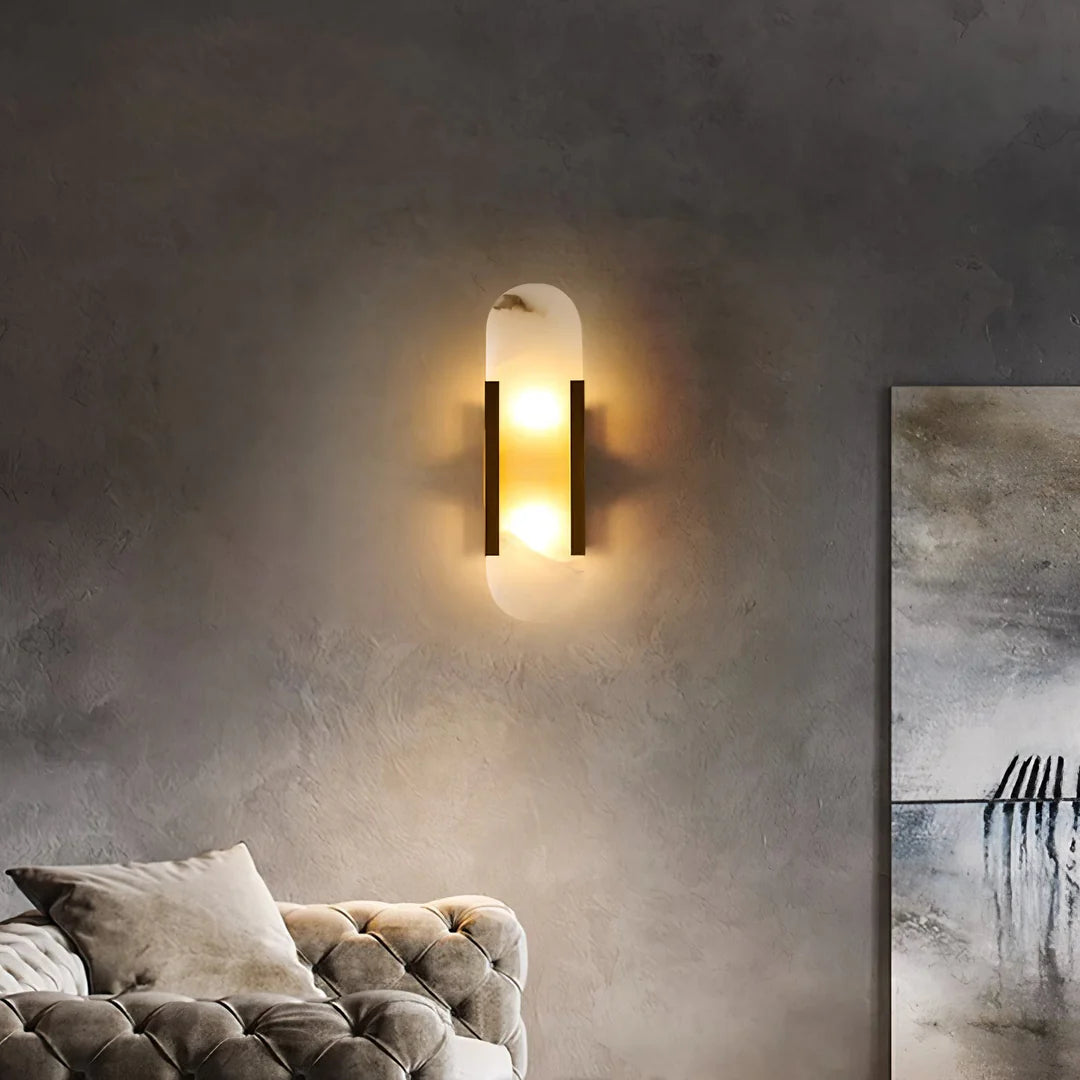 Contemporary Alabaster Wall Light - Loonglight