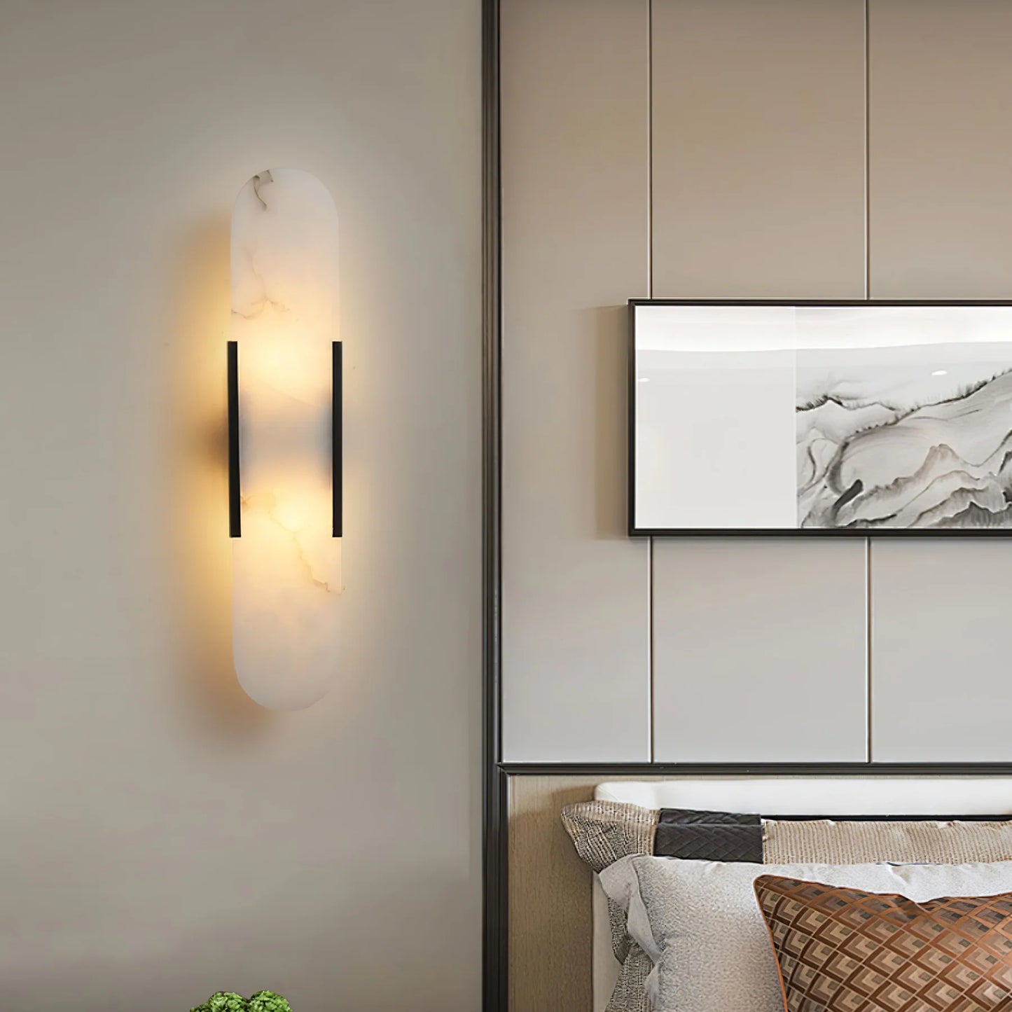 Contemporary Alabaster Wall Light - Loonglight