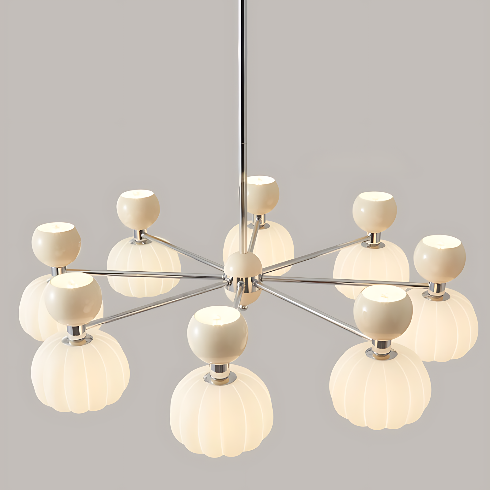 Cream Pumpkin Chandelier - Loonglight