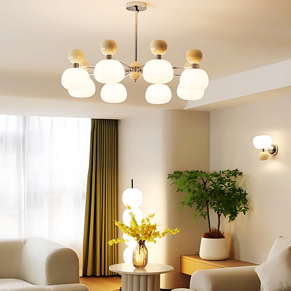 Cream Pumpkin Chandelier - Loonglight