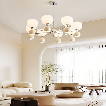 Cream Pumpkin Chandelier - Loonglight