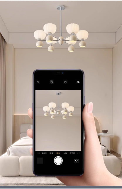 Cream Pumpkin Chandelier - Loonglight