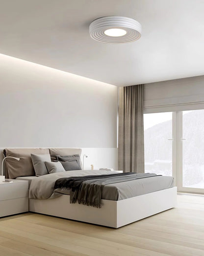 Cream Ribbed Ceiling Light - Loonglight