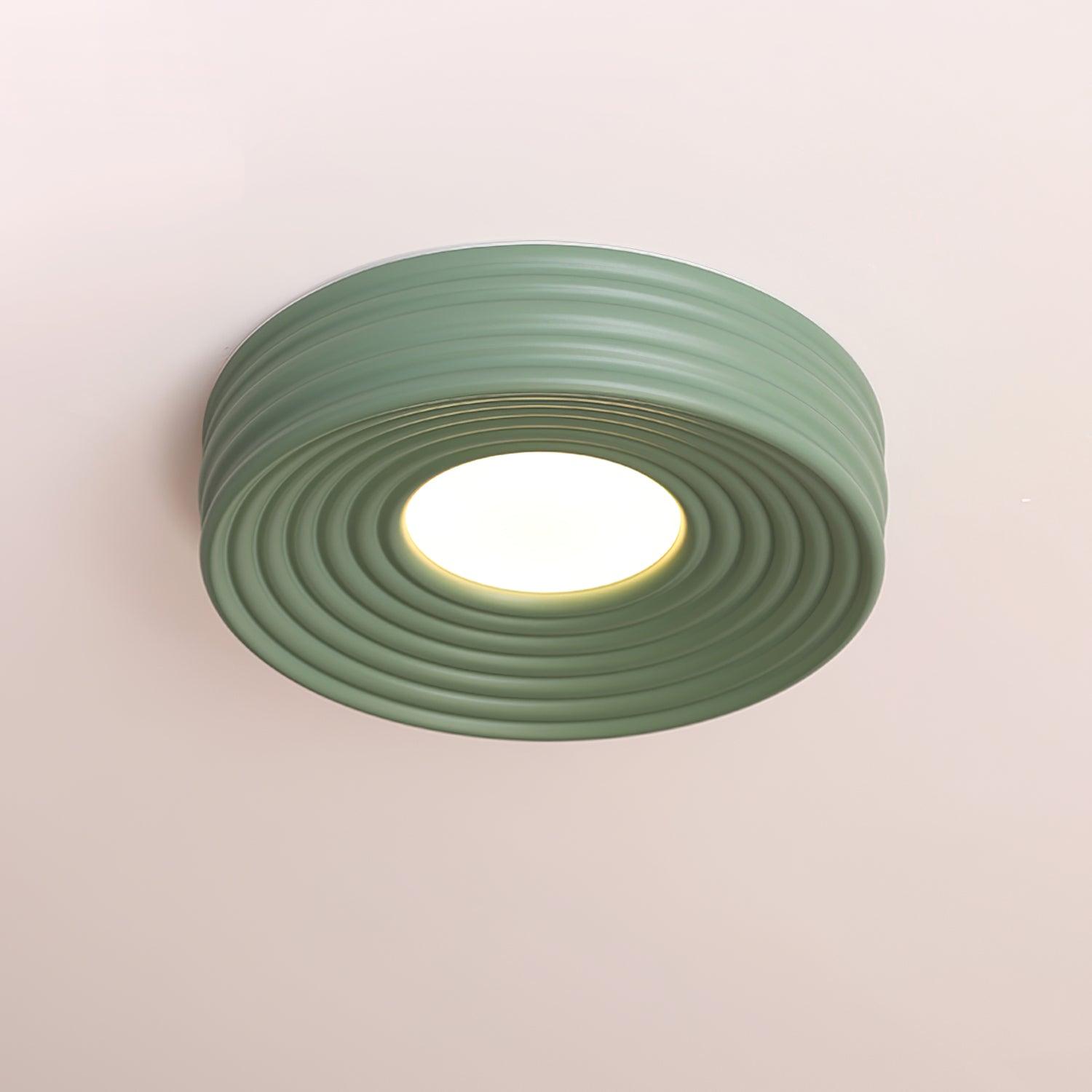 Cream Ribbed Ceiling Light - Loonglight