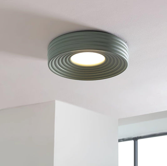 Cream Ribbed Ceiling Light - Loonglight