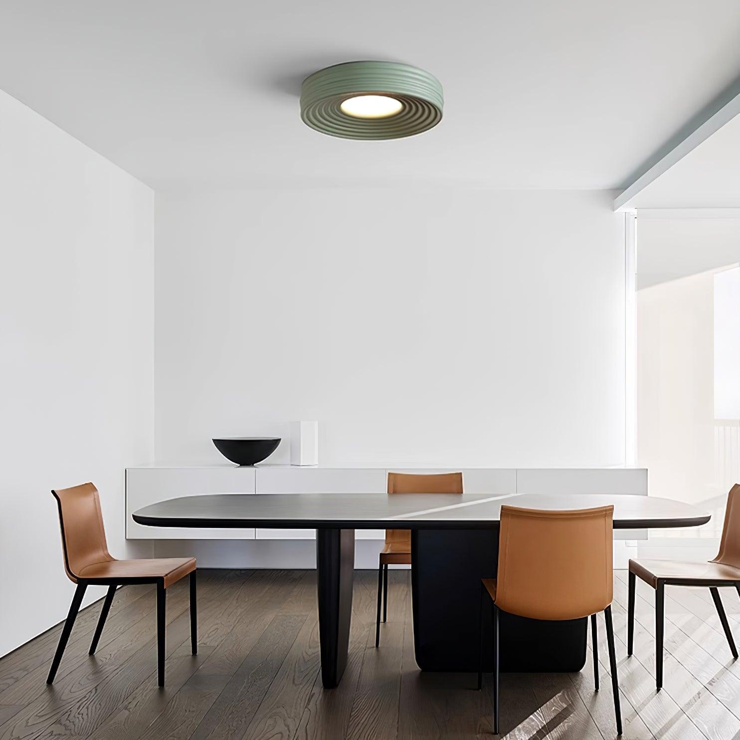 Cream Ribbed Ceiling Light - Loonglight