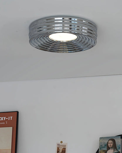 Cream Ribbed Ceiling Light - Loonglight