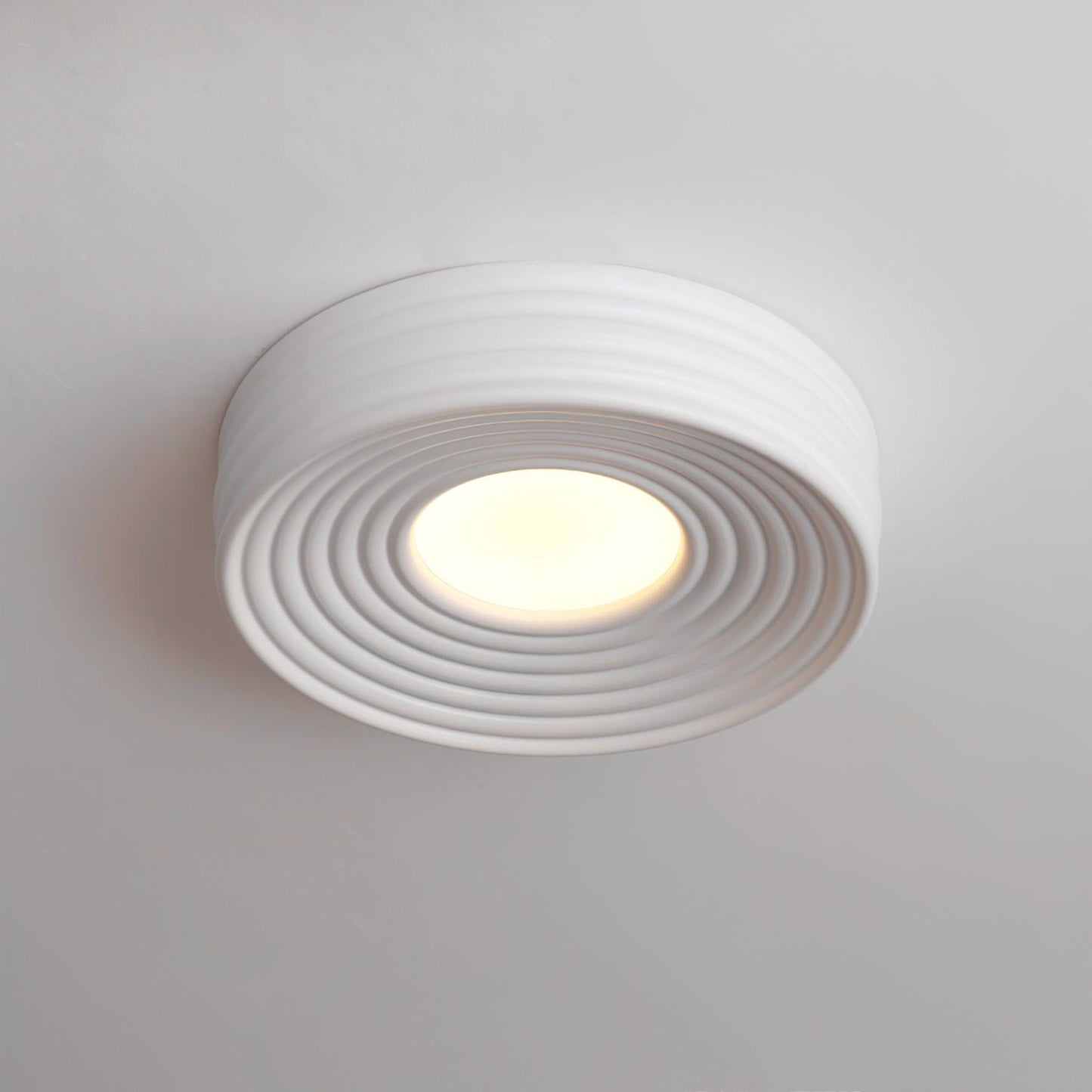 Cream Ribbed Ceiling Light - Loonglight